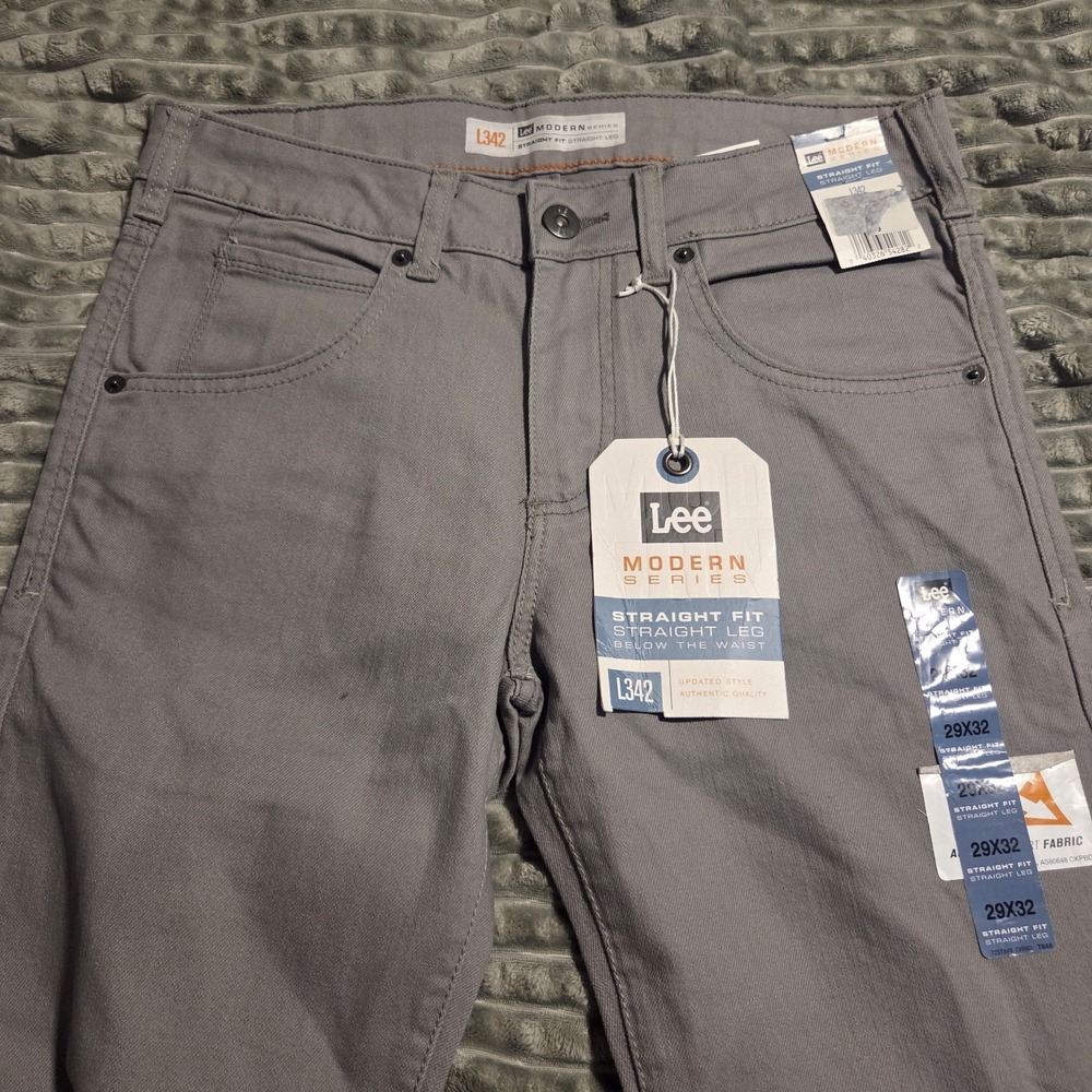 Lee Modern Series L342 Jeans Mens 29x32 Gray Straight Stretch Smart Casual Pants - Picture 2 of 6